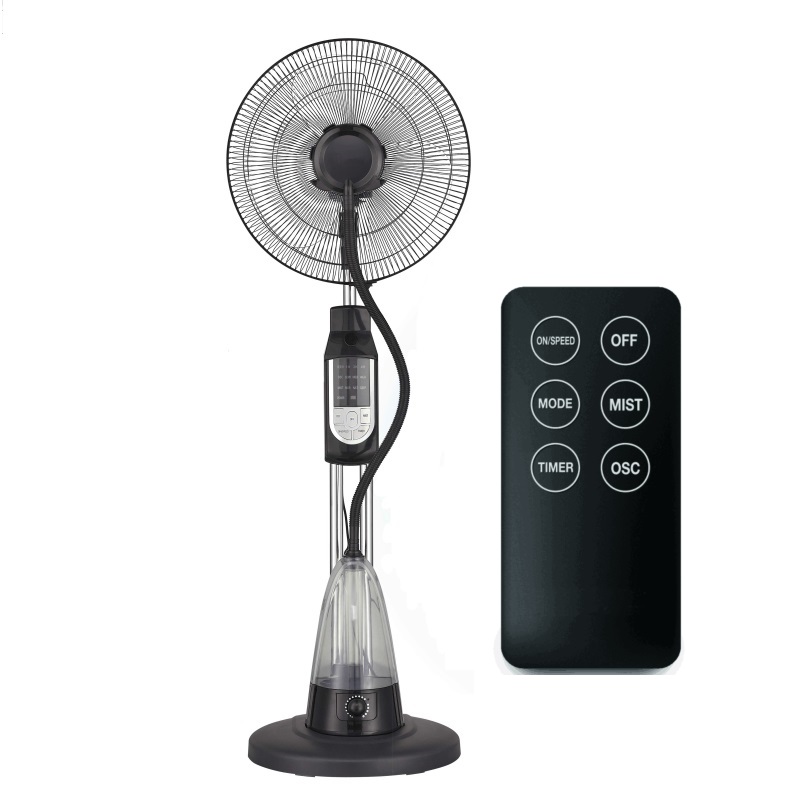 Latest 16inch water cold stand fan with remote contronal function 3 Speed Adjustable Misting Fan