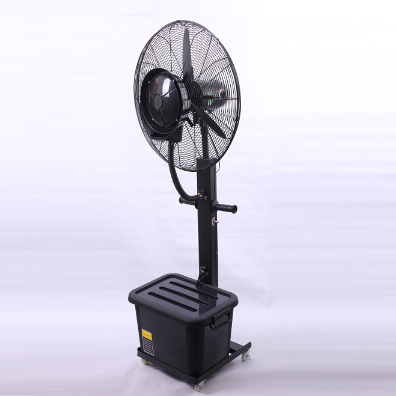 26inch adjustable new style rechargeable factory mist fan water stand industrial mist fan,water outdoor mist fan